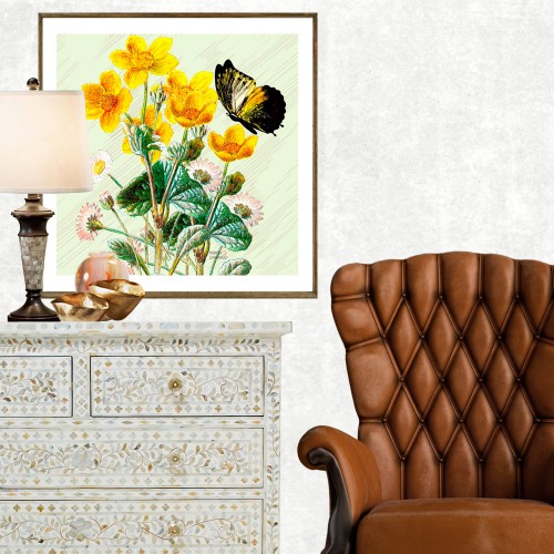 Quadro Decorativo Frésia Amarelo