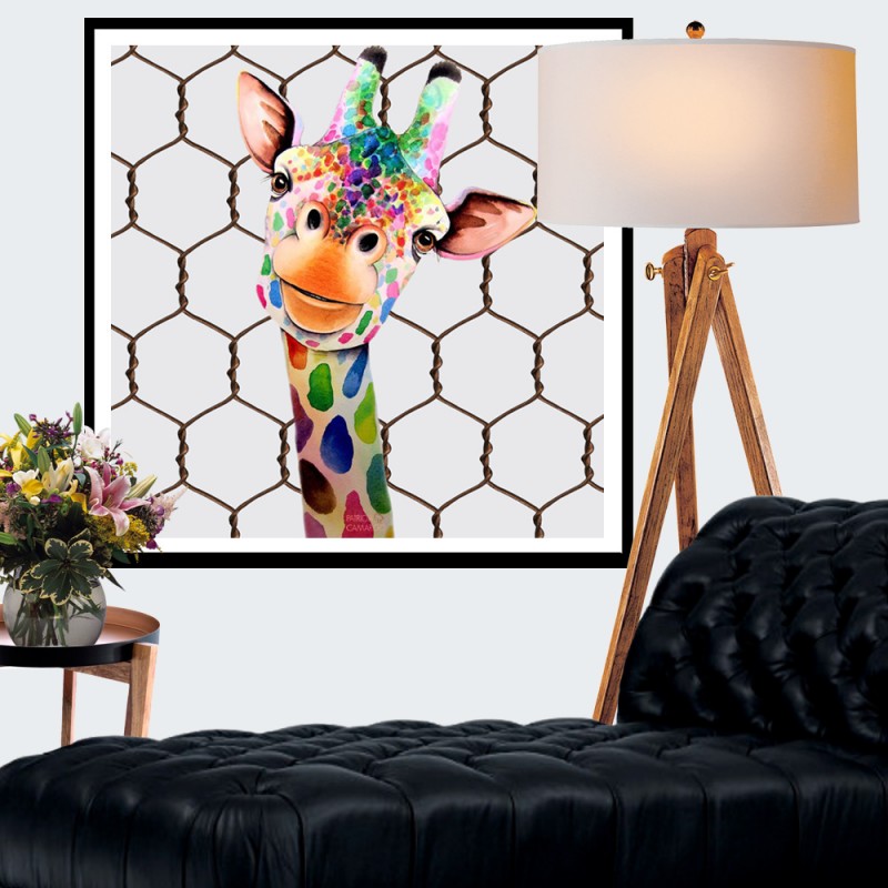 Quadro Decorativo Girafa Divertida