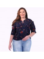 Blusa Allana Lacinhos Plus Size