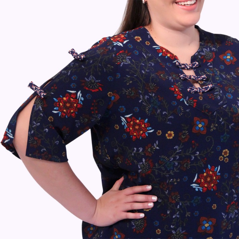 Blusa Allana Lacinhos Plus Size