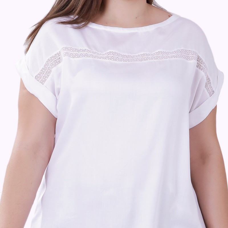 Blusa Angelical Entremeio Plus Size