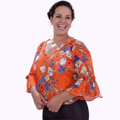 Blusa Antonella Orange Plus Size