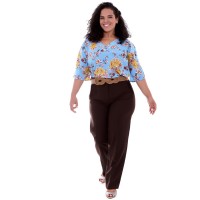 Blusa Azul Francheska  Plus size