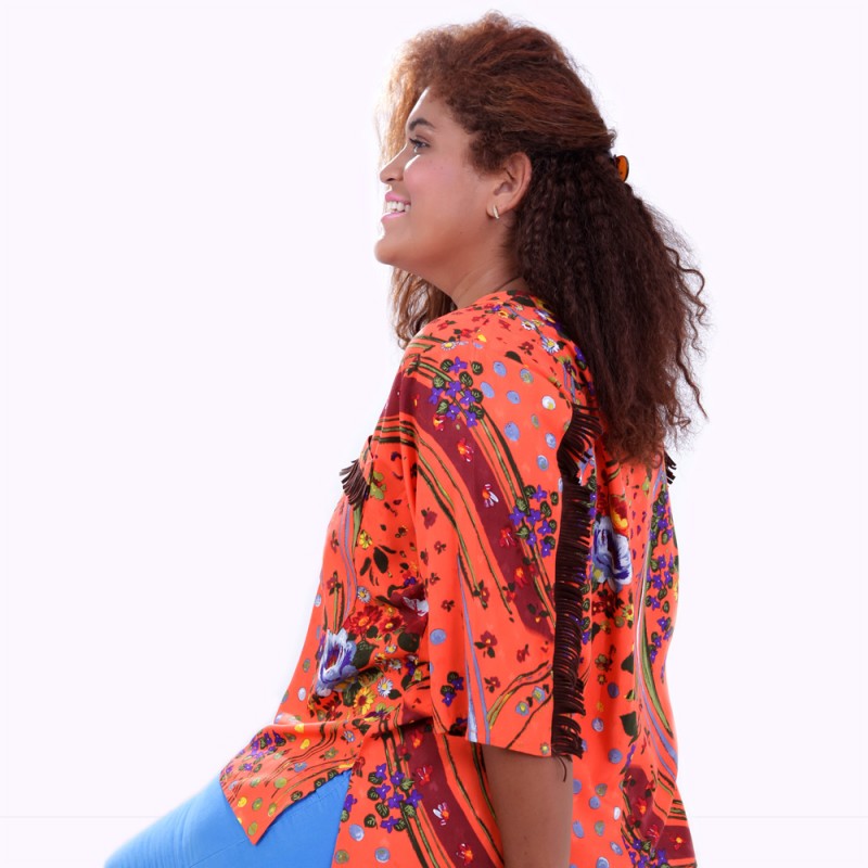 Blusa Cibele Franja Plus Size