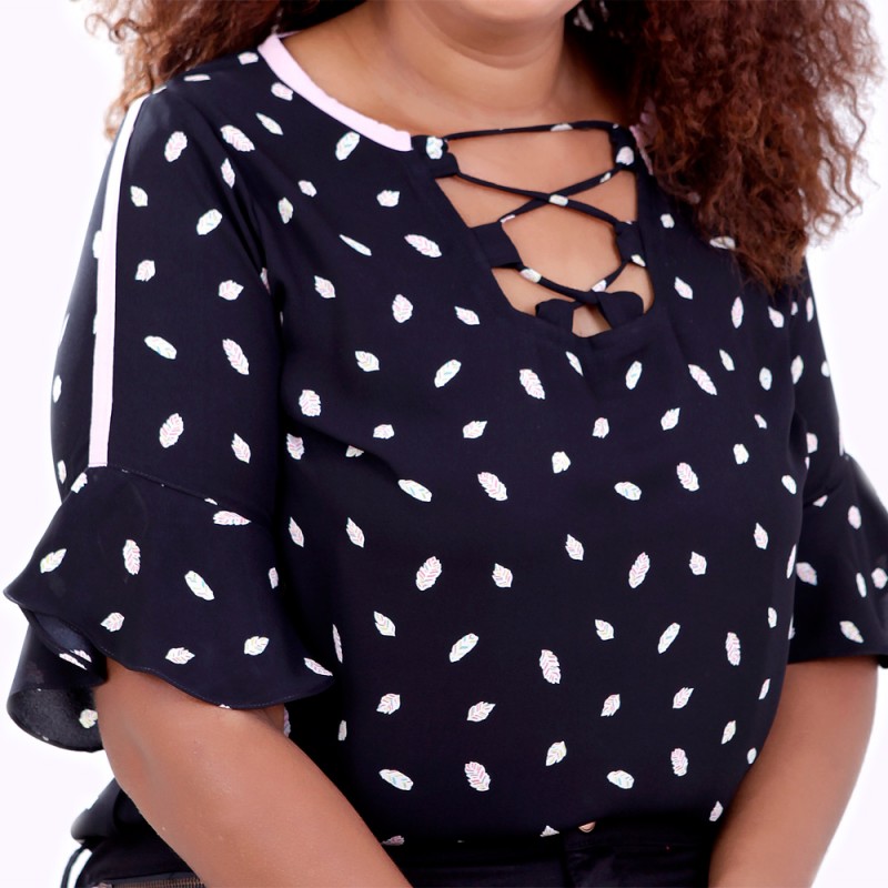 Blusa Genise Decote Xis Plus Size