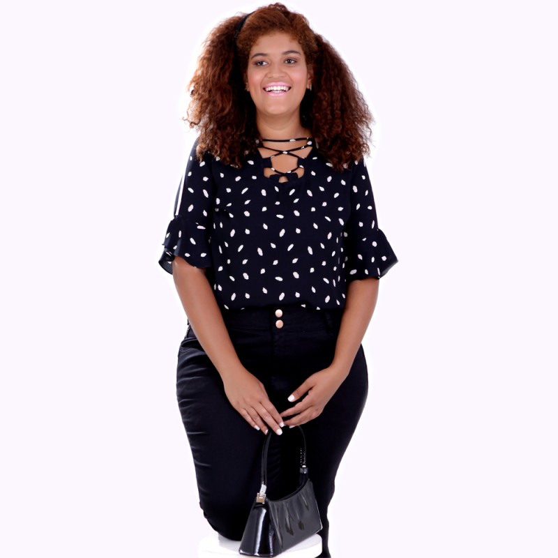 Blusa Genise Decote Xis Plus Size