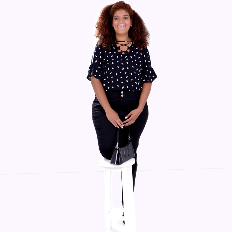 Blusa Genise Decote Xis Plus Size