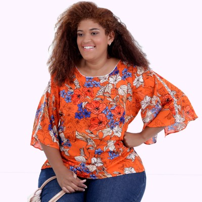 Blusa Lanna  Orange Plus Size