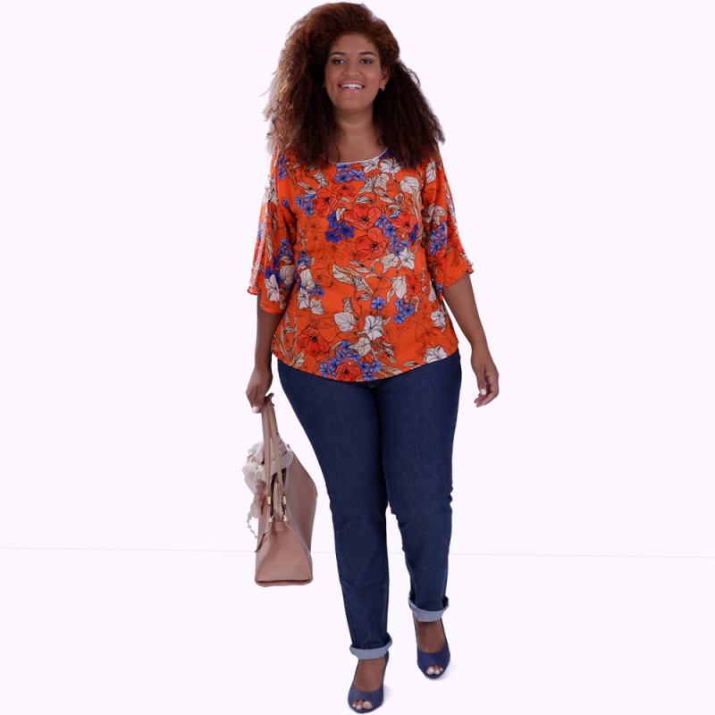 Blusa Lanna  Orange Plus Size