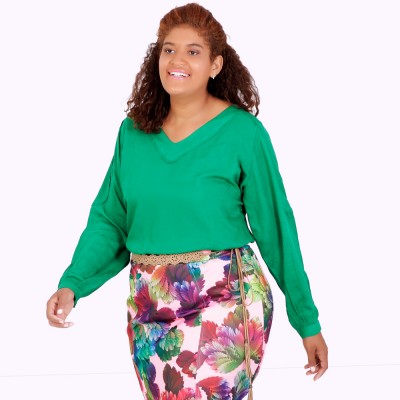 Blusa Manga longa Kaylane Plus Size