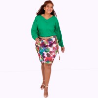 Blusa Manga longa Kaylane Plus Size