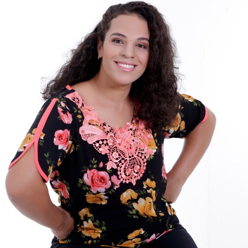 Blusa Preta Fiorella Plus Size