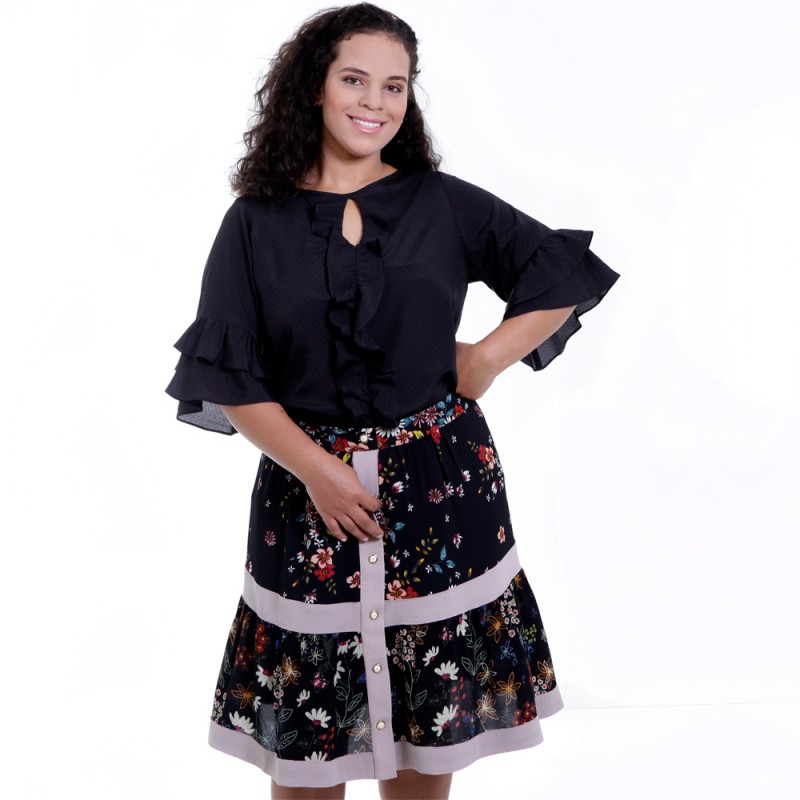 Blusa Preta Jabôo Plus Size