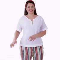 Blusa Vintage Zipper Plus Size Blusa Vintage Zipper Plus Size