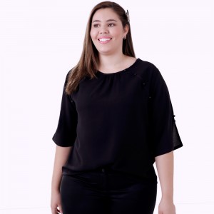 Blusa Wingman Preto Plus size