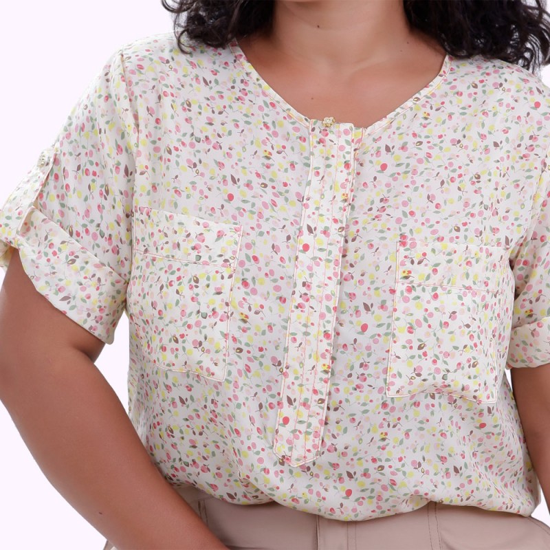 Polo Dois Bolsos Briana Plus Size