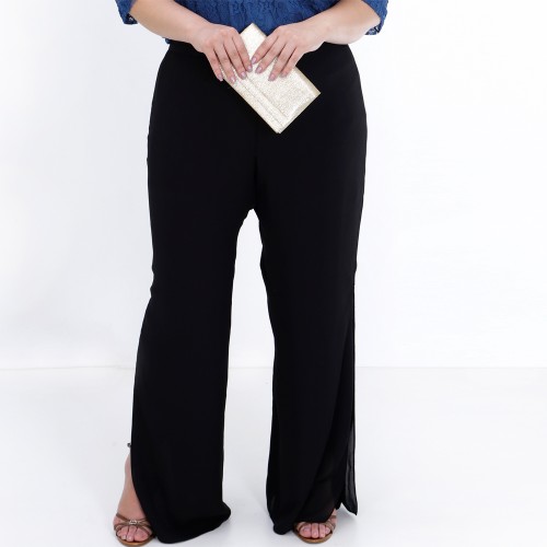Calça Dupla De Musseline Plus Size