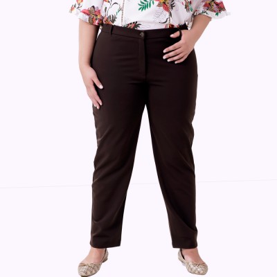 Calça Malha Marrom Plus Size