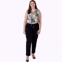 Calça Malha Preto Plus Size