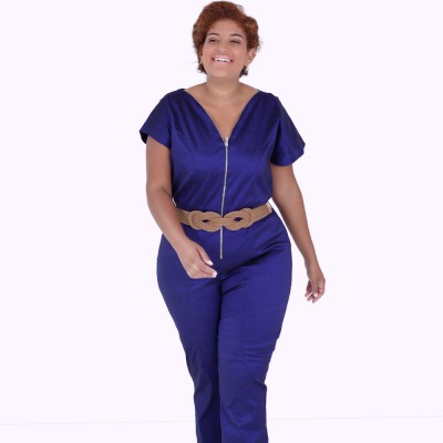 Macacão Tafetá Plus Size