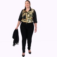 Camisa Aisha Cetim Plus Size