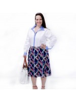 Camisa Branca Duas Cores Plus Size