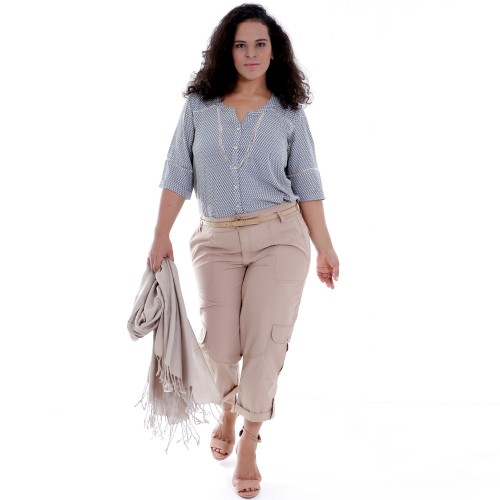 Camisa Brandi Azul Plus Size