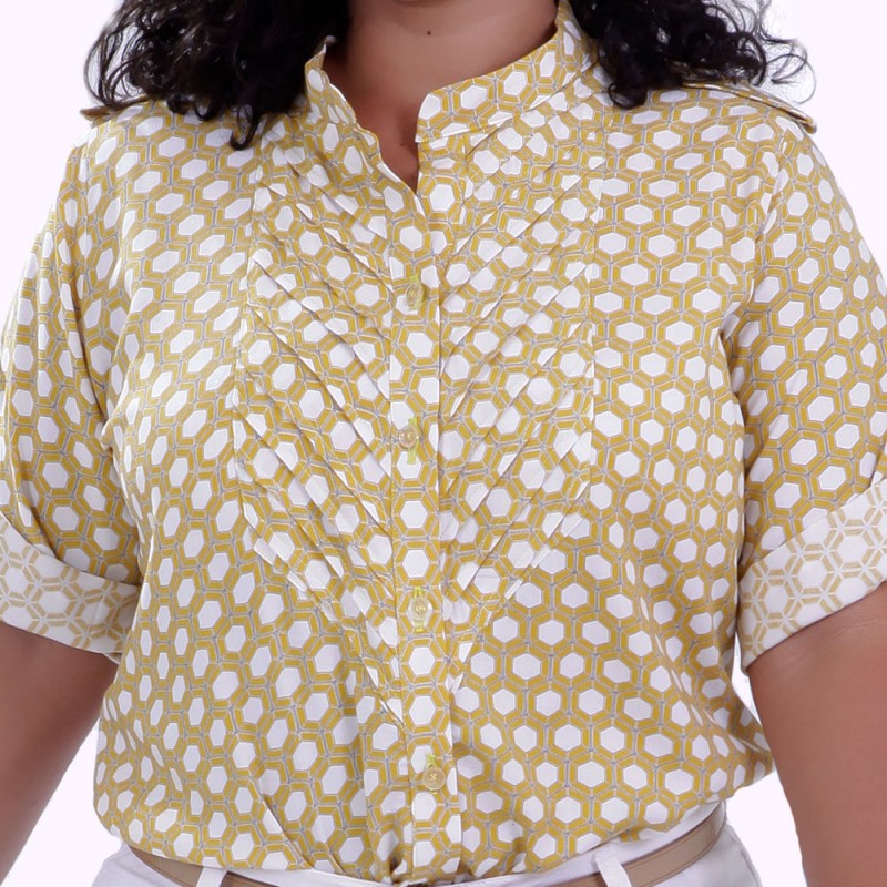 Camisa Mirian Colmeia Plus Size