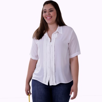 Camisa Onásis Tomas Off White Plus Size