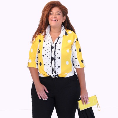 Camisa Poáh Pietra Plus Size