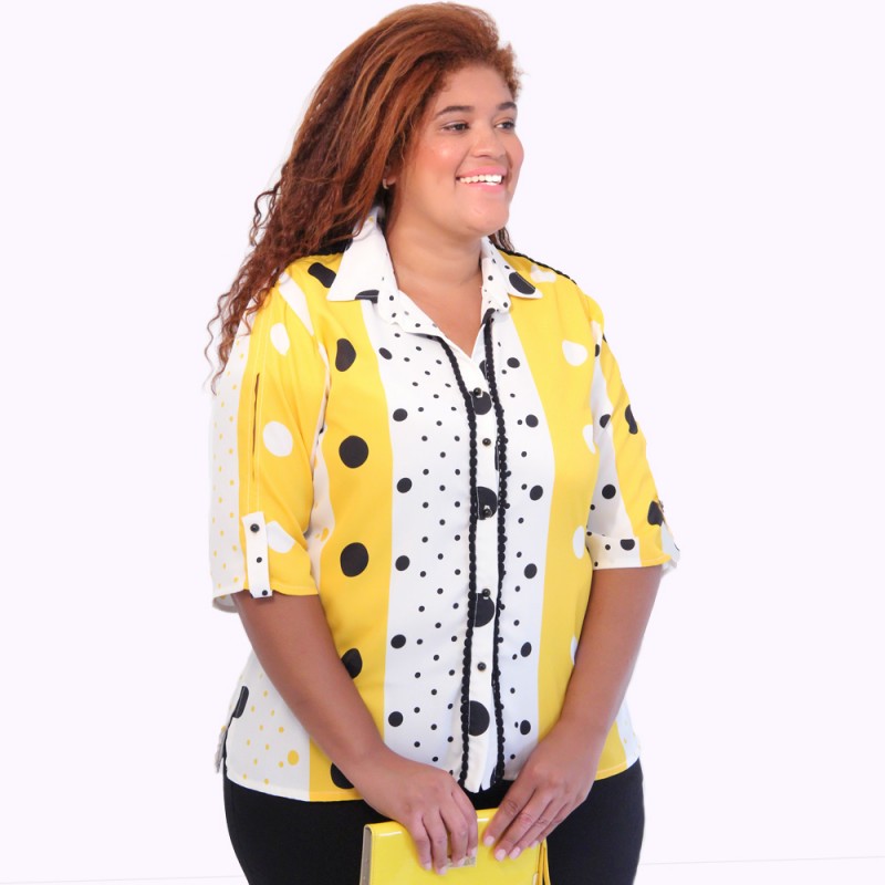Camisa Poáh Pietra Plus Size