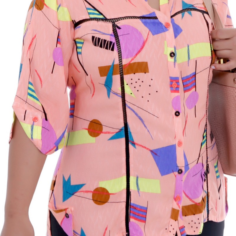 Camisa Rosa Martina Ajhur Plus Size