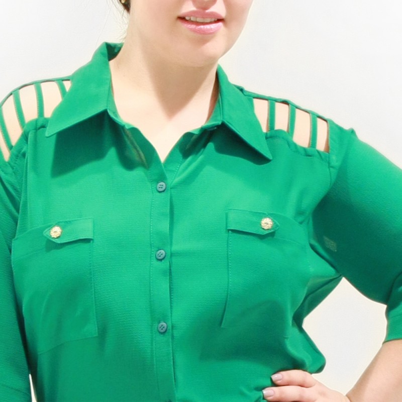 Camisa Treliça Plus Size