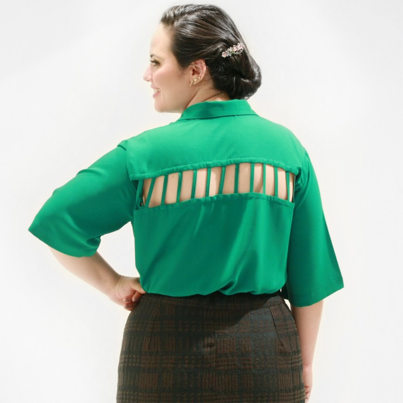 Camisa Treliça Plus Size