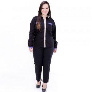 Camisa três Cores Manga Longa Plus Size Camisa três Cores Manga Longa Plus Size