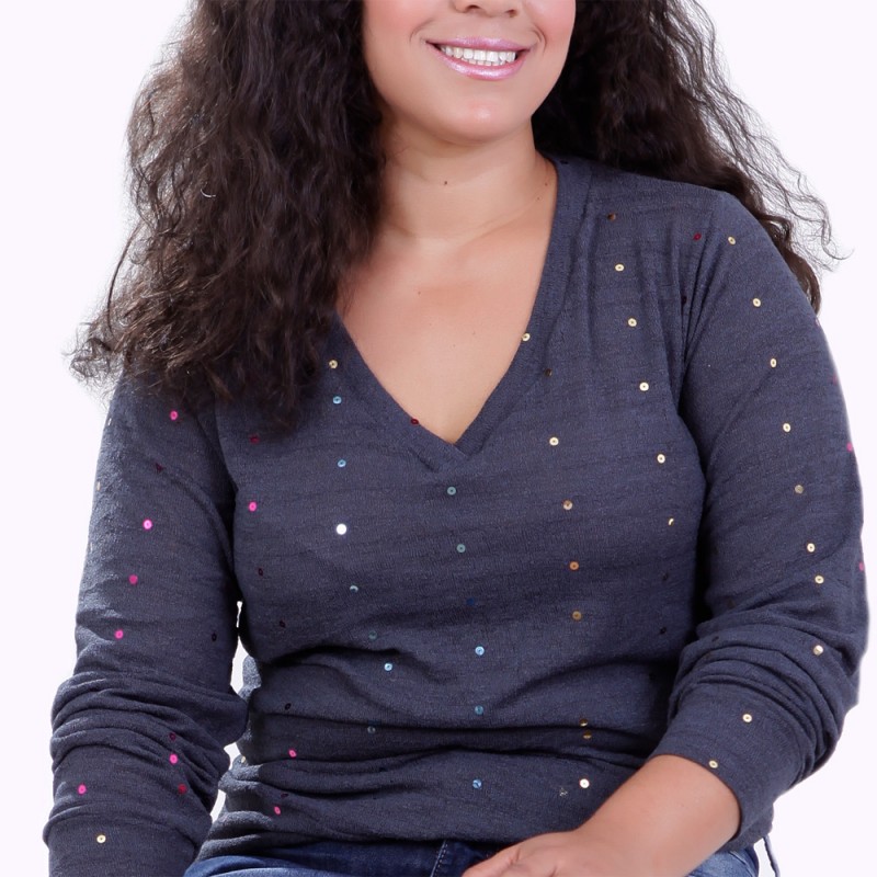 Blusa Eduarda Paetê PLus Size