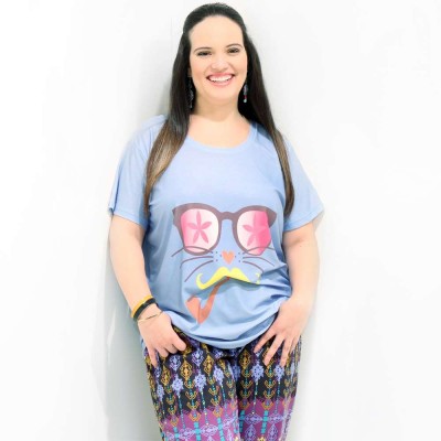 Camiseta Cat Dali Plus Size