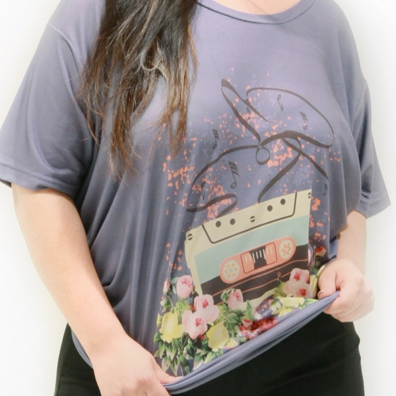 Camiseta Fita Cassete Plus Size