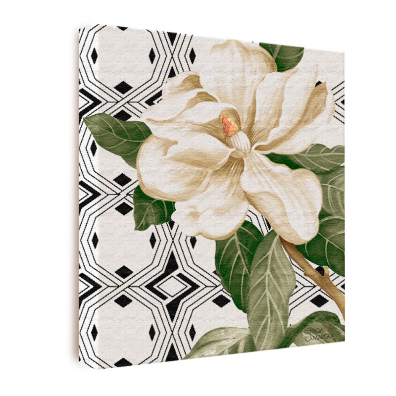 Quadro Decorativo Gardênia Branco