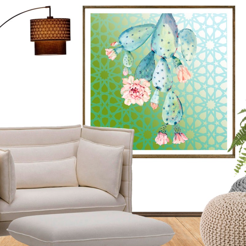 Quadro Decorativo Caktus Azul