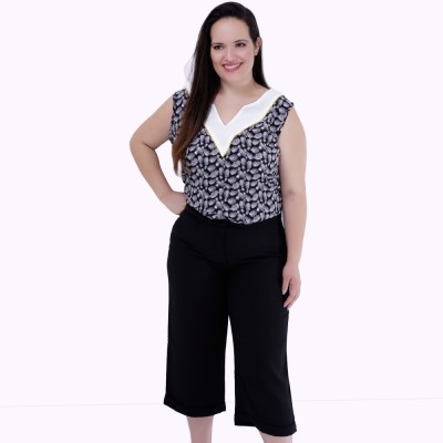 Regata Decote Bicolor Plus Size 