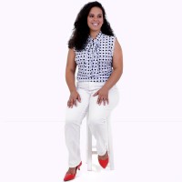 Regata Margaridas Laçarote Plus Size