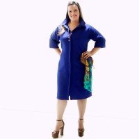 Vestido Chemisier Piquet Royal Plus Size Vestido Chemisier Piquet Royal Plus Size