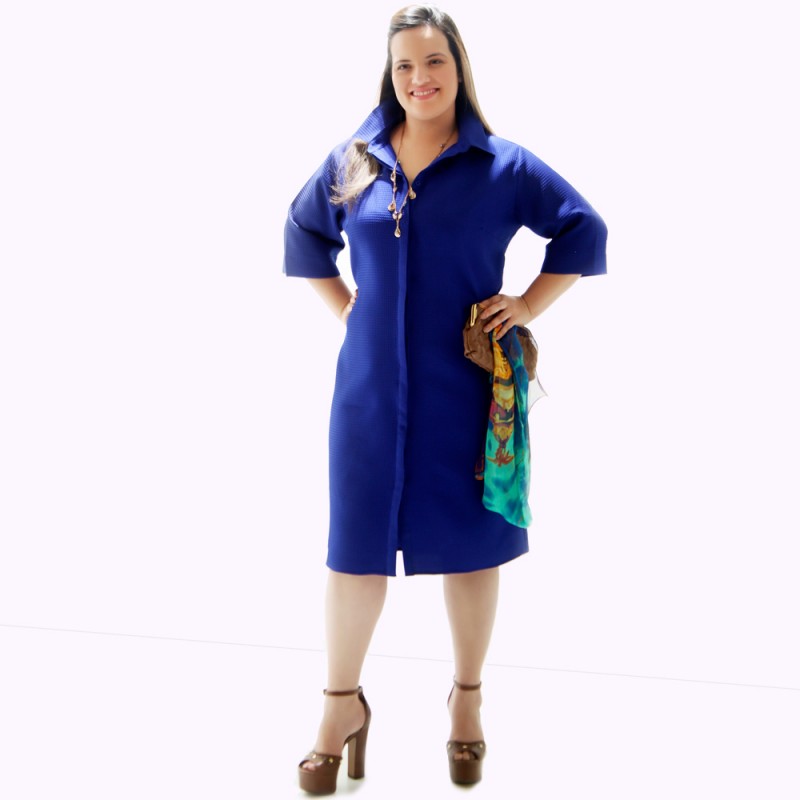 Vestido Chemisier Piquet Royal Plus Size