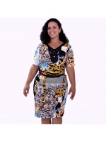 Vestido Frances Estampado Plus Size