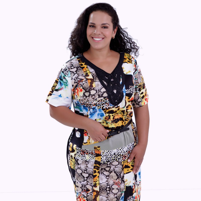 Vestido Frances Estampado Plus Size