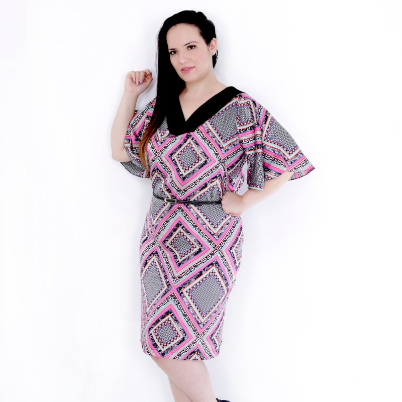 Vestido com sale manga godê