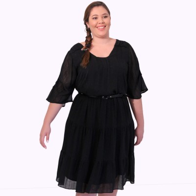 Vestido Preto Vashti Plus Size