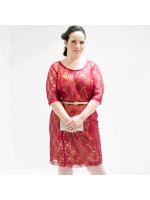 Vestido Renda Ouro Plus Size