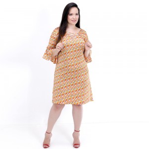 Vestido Tucanos Decote Zig Zag Plus Size